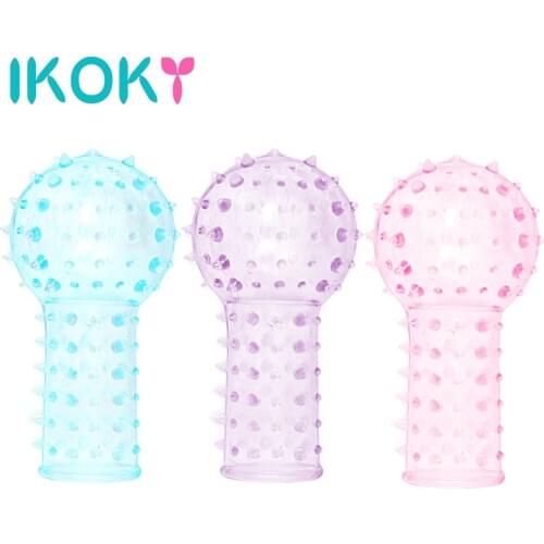IKOKY 3Pcs/Set Adult Sex Toys for Women Barbed Finger Sleeve Gloves G-spot Massage Spike Glove Clitoris Stimulator Sex Product