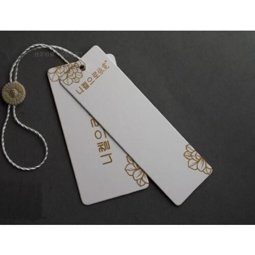 Customized Hang Tag printing / logo Trademark manufacture / Clothing tag / printed tags drill hole DS15012