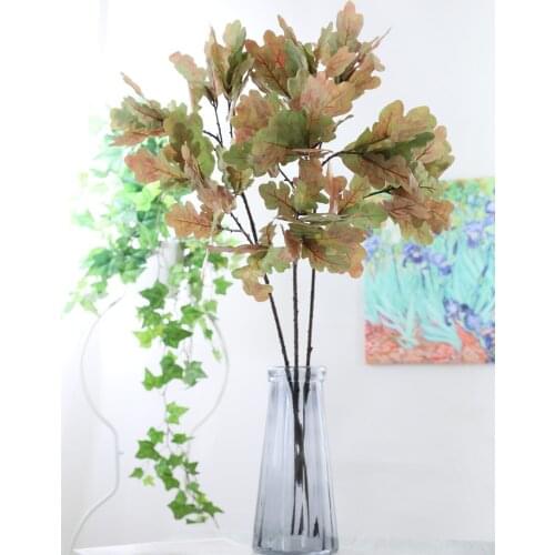Artificial Christmas Decorative Flowers Maple Leaf Branch Silk Autumn Leaves Oak Leaf Home Shop Party Decoration