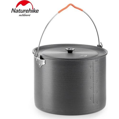 Naturehike ourdoor Cooking 10L Large Capacity Hanging Pot Utensils Aluminum Alloy Portable Pot for Picnic