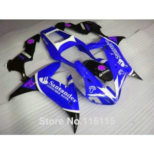 MOTOMARTS ABS motorcycle Fairing kit for YAMAHA 2002 2003 black blue Santander fairings set Full injection molding YZF R1 02 03