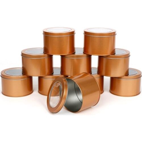 Round Empty Jars Aluminum Cream Pot Metal Tin Containers with Clear Window Lid Candy Cake Boxes Tea Jar Cosmetic Tin Pot