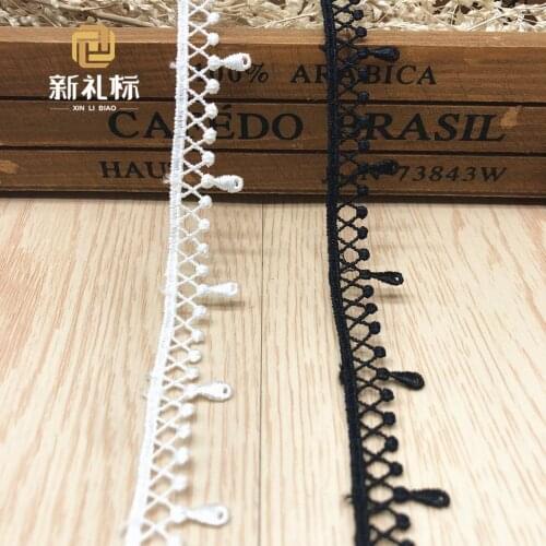 30Yards Black White High Quality Venice Lace Trim Delicate Tassel Drop Lace Ribbon Polyester Applique Sewing Trims Craft