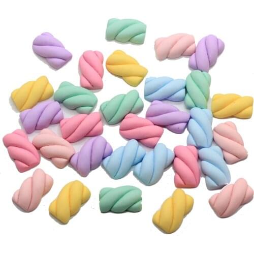 Hot Selling Pastel Sweet Clay Candy Marshmallow Dessert Resin Flatback Cabochons For Scrapbooking Earrings Hair Bow Centers DIY