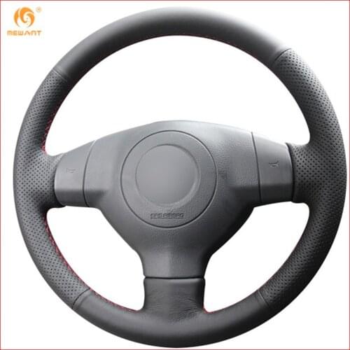 MEWANT for Suzuki SX4 Alto Old Swift Black Micro Fiber Artificial Leather Car Steering Wheel Cover Interior Accessories Parts