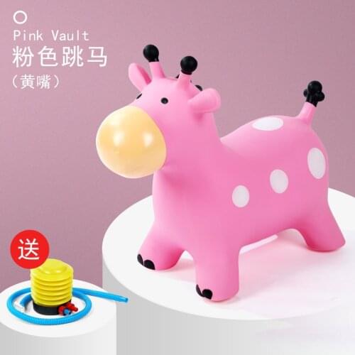 Animal Bouncy Giraffe Hopper Inflatable Jumping Giraffe Bouncing Toys Throne Chair Pink Juegos Inflables Toys Hobbies BE50AA