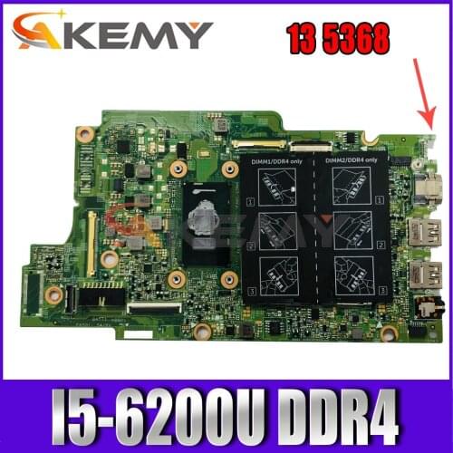 NEW I5-6200U For Dell Inspiron 13 5368 7368 5568 7569 7778 Motherboard 15296-1 X41DX DDR4 CN-0YKP87 YKP87 Mainboard 100%TEST