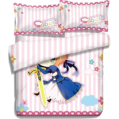 Hobby Express Chibi Saber - Fate Stay Night Japanese Anime Bed Blanket or Duvet Cover with Two Pillow Cases ADP-CP151213