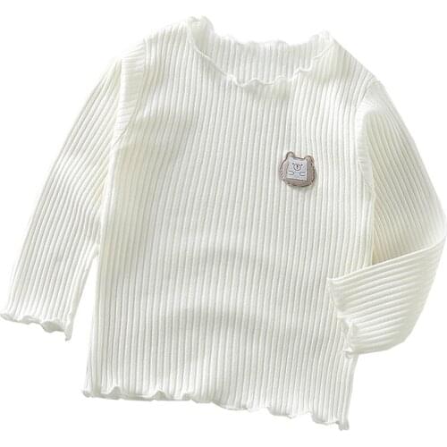 Baby Girls Clothing Shirts Long-sleeved O-necked Solid Shirt Kids Blouse Cotton Childrens Tops Girls Clothing Toddler Shirts