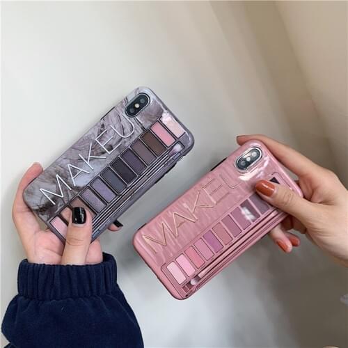 Makeup Eyeshadow Palette phone Case For iphone XS Max XR XS for iphone 6 6s For iphone 7 8 plus glossy soft silicone case cover