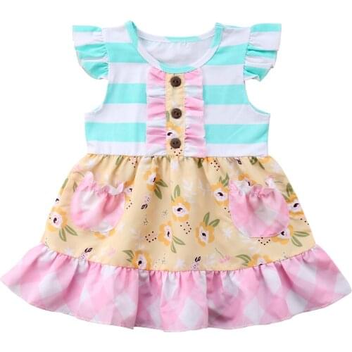 Newborn Baby Girls Kid Floral Princess Tutu Dress Party Pageant Dresses Sundress Size 0-24M