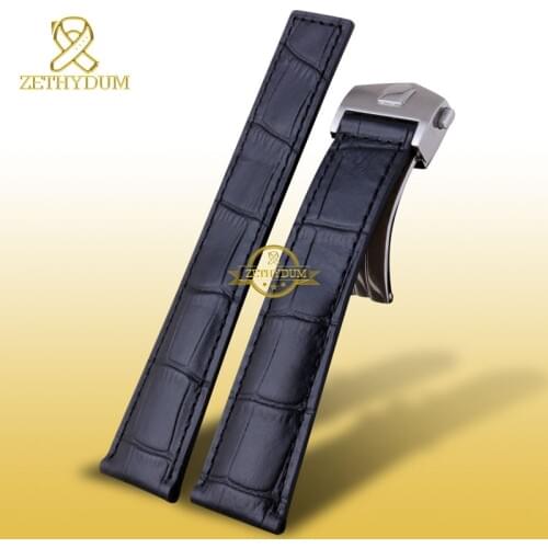 Genuine leather bracelet watchband watch strap mens wristwatches band 20mm 22mm accessories watch belt fold buckle