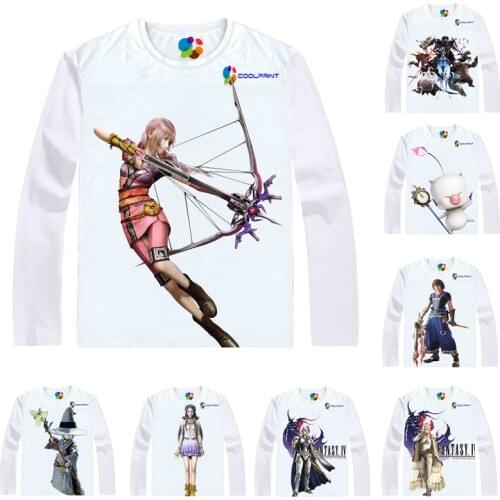 Coolprint Anime Shirt Final Fantasy T-Shirts Multi-style Long Sleeve Final Fantasy XIV XII FF14 Cosplay Motivs Kawaii Shirts