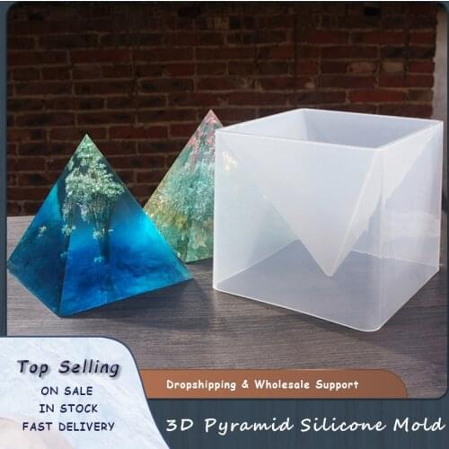 3D Super Pyramid Silicone Mold 15cm DIY Handmade Ornament Decoration Craft Mould Epoxy Colored Fine Color Cream Dried Flower