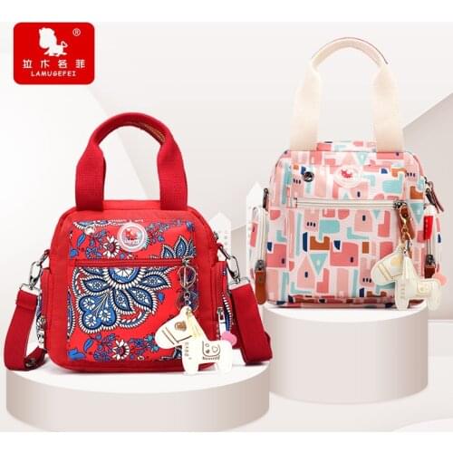 New Red Floral Changing Bag Baby Diaper Bags Mummy Wet Bag Hand Backpack Nappy Changing Bags Stroller Waterproof for Baby Care