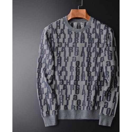 Allover Printed Spring Autumn Round Collar Sweatshirts For Men Plus Size 4xl 100% Cotton Sweatshirt Male