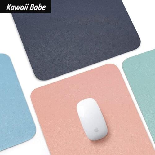 Waterproof Mouse Pad Deskpad 21x25cm Mini PU Leather Cute Desk Mats Laptop Mouse Mat Keyboard Desktop Protector Office Supplies