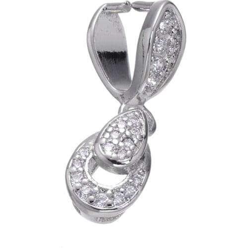 DIY Earring Findings Paved Zircon Clamp Pinch Clip Bail Hooks Accessories For Women Handmade Agate Crystal Pearls Jewelry Making