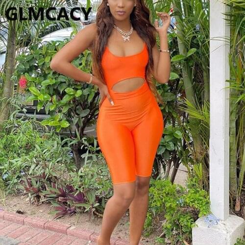 Women Sleeveless Hollow Out Bodycon Romper