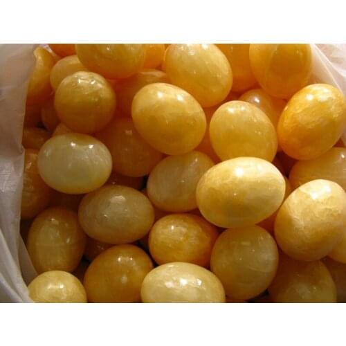 100 Natural yellow jade Quartz Crystal egg Love Healing