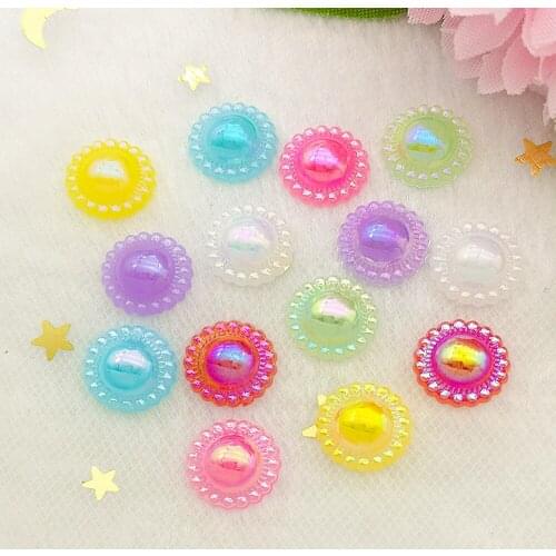 120pc 8mm/10mm Resin ABS Shiny Half Round Flatback Pearl Beads For DIY Accessory Jewelry Making Nail Arts Phone Case Decoration