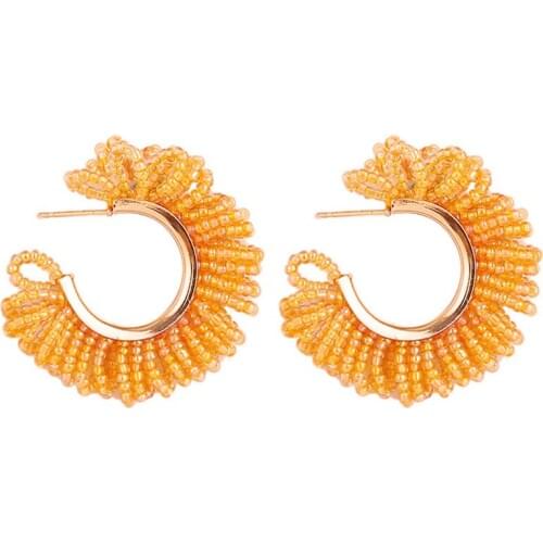 2021 Women Earings Aretes Brincos Bohemia Manual Shape Meters Bead Earrings Ear Ring Jewelry And South Lovely Beads Brinco