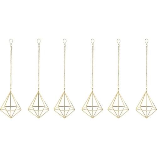 6 Pcs Nordic Style Hanging Tillandsia Air Plant Rack Wall Hanging Geometric Metal Tillandsia Air Plants Rack Holder