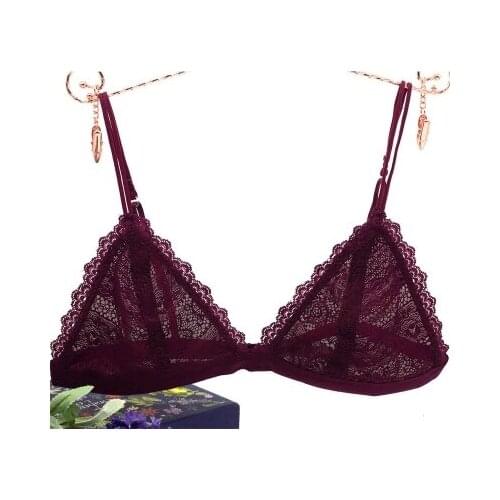 New arrival wireless lace bra triangle cup perfect small lingerie