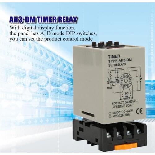 AH3-DM Dual Mode Automated Control Circuit Delay Timer Relay 0.01S-99H LED Display AC220V