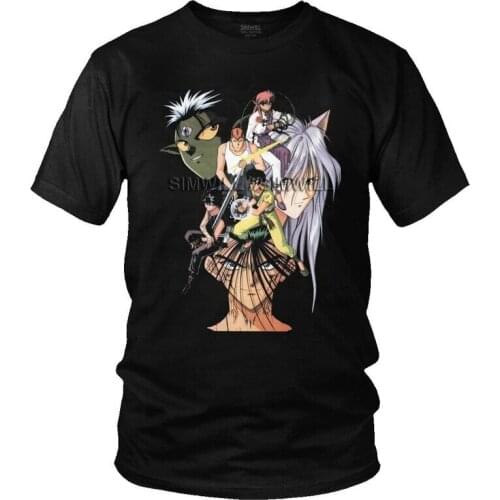Vintage Yu Yu Hakusho T-shirt Men Streetwear T Shirt Short Sleeve Anime Manga Yusuke Urameshi Kurama Hiei Tshirt Cotton Tees Top