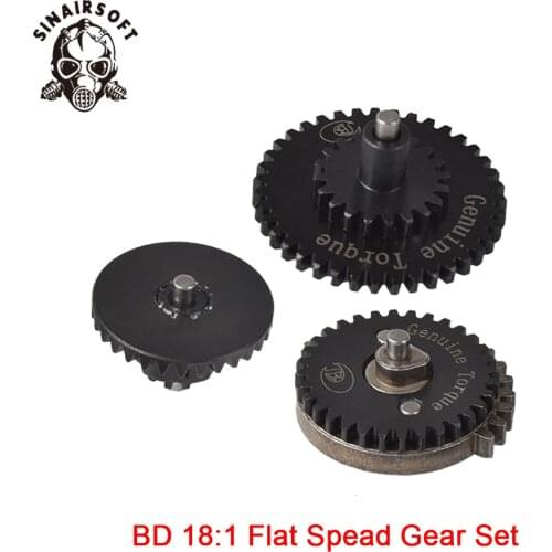 Hot BD High Quality CNC 18:1 Flat Speed Gear Set Fit Ver.2 / 3 AEG Airsoft Gearbox For Hunting Paintball Shooting