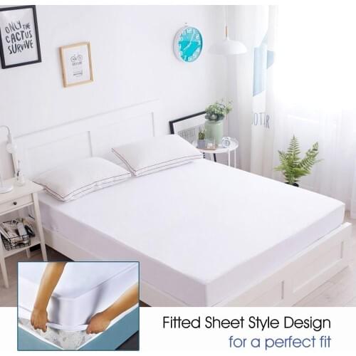 IRoyal 180X200CM Cotton Terry Mattress Protector Elastic Bed Sheet Waterproof Bed Cover For Foam Matress Cover For Bed Protect