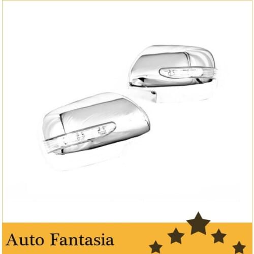 Chrome Side Mirror Cover Trim with LED Side Blinker - for Toyota Sienna 00-09