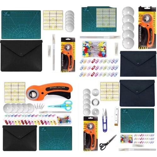 Leather Tool Set Cloth Cutting Knife Cloth Cutting Knife round Roller Cutting Knife Cutting Pads Patchwork Ruler Combination