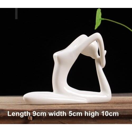 Creative Yoga Girl White Ceramic Desktop Small Craft Yoga Studio Ornaments Abstract Figures Home Cabinet furnishing Decoration