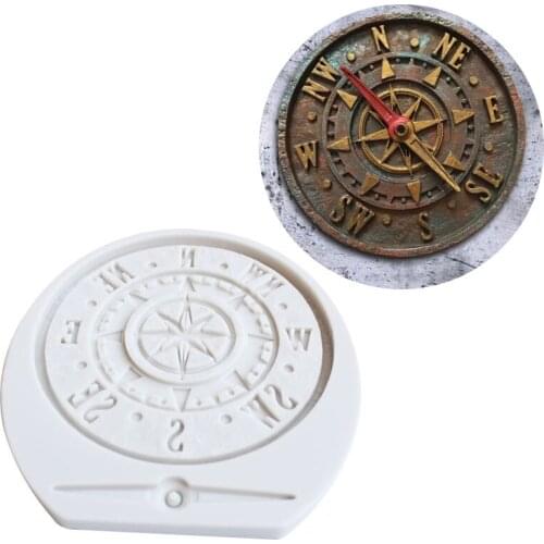 KUXSE 3D Antique Compass Silicone Mold Fondant Cake Decorating Tool Gumpaste Sugarcraft Chocolate Mold Baking Tools