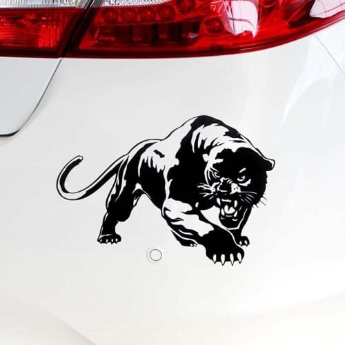 LEEPEE Fiery Wild Panther Hunting Black/Silver Motorcycle Car Stickers and Decals Auto Sticker Car Window Decoration Car Styling