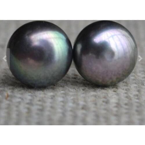 Favorite Pearl Earrings 7mm Dark Gray Freshwater Pearl Sterling Silver Perfect Wedding Birthday Women Gift Fine Jewelry