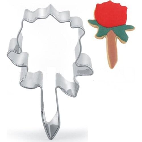 Rose Flower Metal Cookie Cutter Cookware Baking Accessories Fondant Cake Decorating Tools Reposteria Cupcake Topper