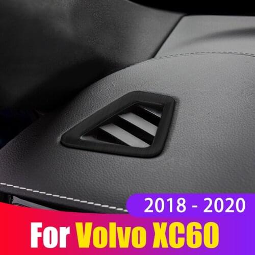 Stainless steel Car Dashboard Air Outlet Vent Frame Trim Cover Sticker For Volvo XC60 2018 2019 2020 Car Styling Accessories