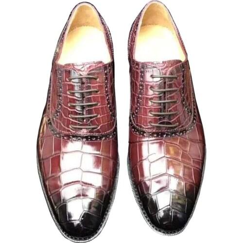 Chue new men shoes men dress shoes crocodile shoes crocodile leather Wedding shoes