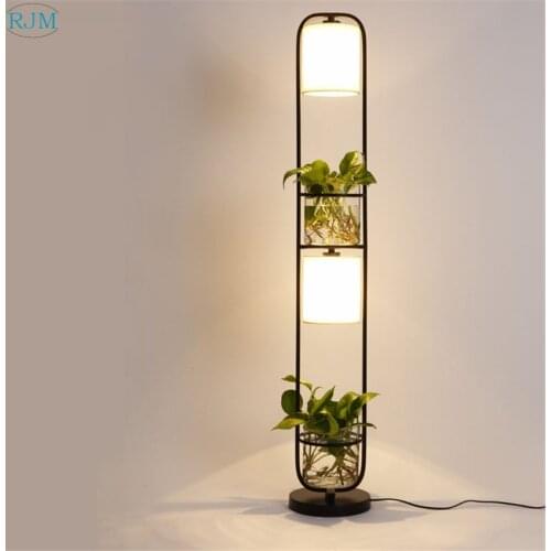New Modern Art Creative Plants Floor Lamps Iron Cloth Lamp Shade Floor Lights for Living Room Bedroom Office Cafe Restaurant
