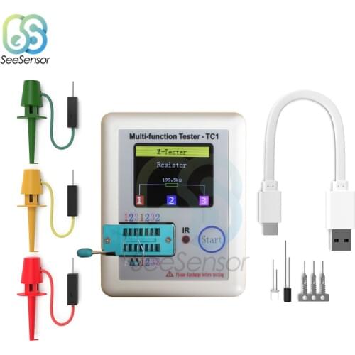 LCR-TC1 160*128 Colorful Display Multifunctional TFT Backlight Transistor Tester Multimeter Diode Triode Capacitor Resistor