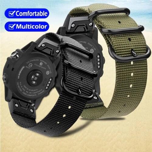 20 22 26mm quick fit band for Garmin Fenix 6X 5X 6 5 6S 5S 3 3hr Smart watch bracelet Sport Nylon wrist strap for Forerunner 935