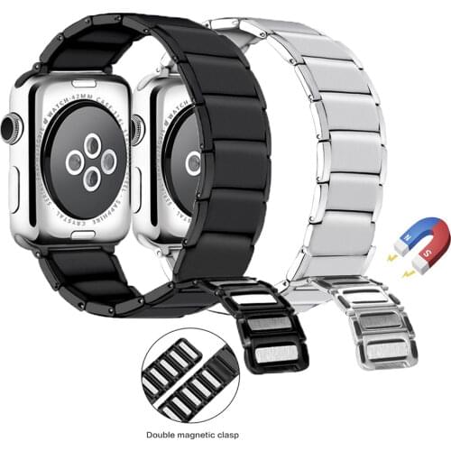 Stainless Steel Watch Band Strap for Apple Watch Band 6 5 4 3 2 1 44mm 40mm 42mm 38mm Magnetic Loop Watchband Strap for iWatch