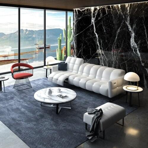 Light luxury electric lift Nordic multi-function sofa very simple single three-person space capsule leather art lounge chair