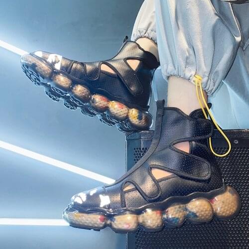 Fashion Mens Sandals Summer Soft Sandals High Quality Microfiber Leather Sandals Outdoor Antiskid Damping Men Roman Sandals