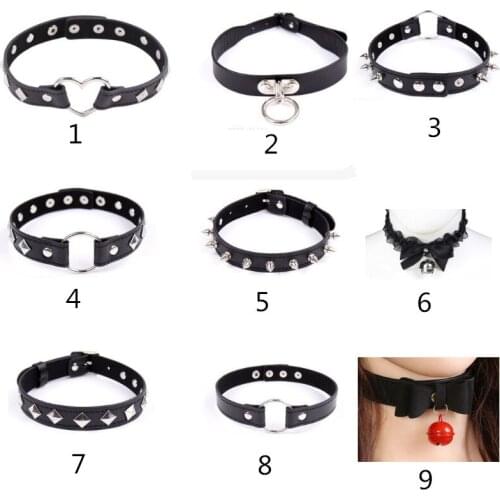 Sexy Gothic Collar Punk Choker Collar leather Choker Bondage Harness Lace Necklaces for Women Adults bdsm Sexual Games