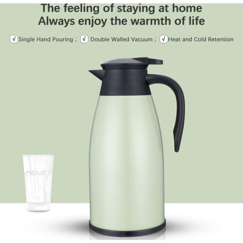 2L High Capacity Stainless Steel Insulation Bottle Double Walled Vacuum Flask Keep Heat Cold for Beverage Tea Coffee Water
