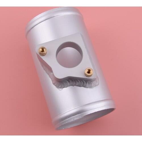 Universal 70mm Silver MAF Mass Air Flow Meter Sensor Mount Adapter Tube for Vehicle Aluminum Alloy